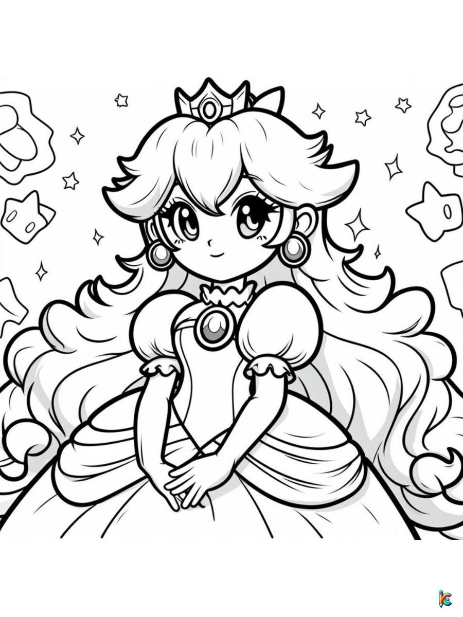Princess peach coloring pages â
