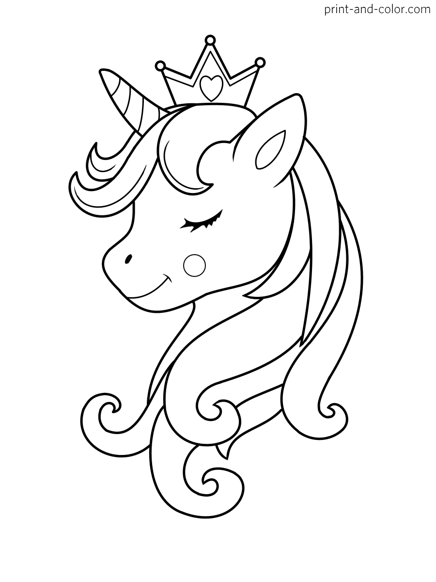 Unicorn coloring pages print and color