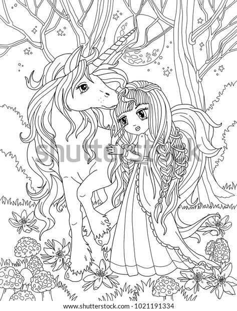 Hakuun coloring page unicorn princess liittyvã kuvituskuva