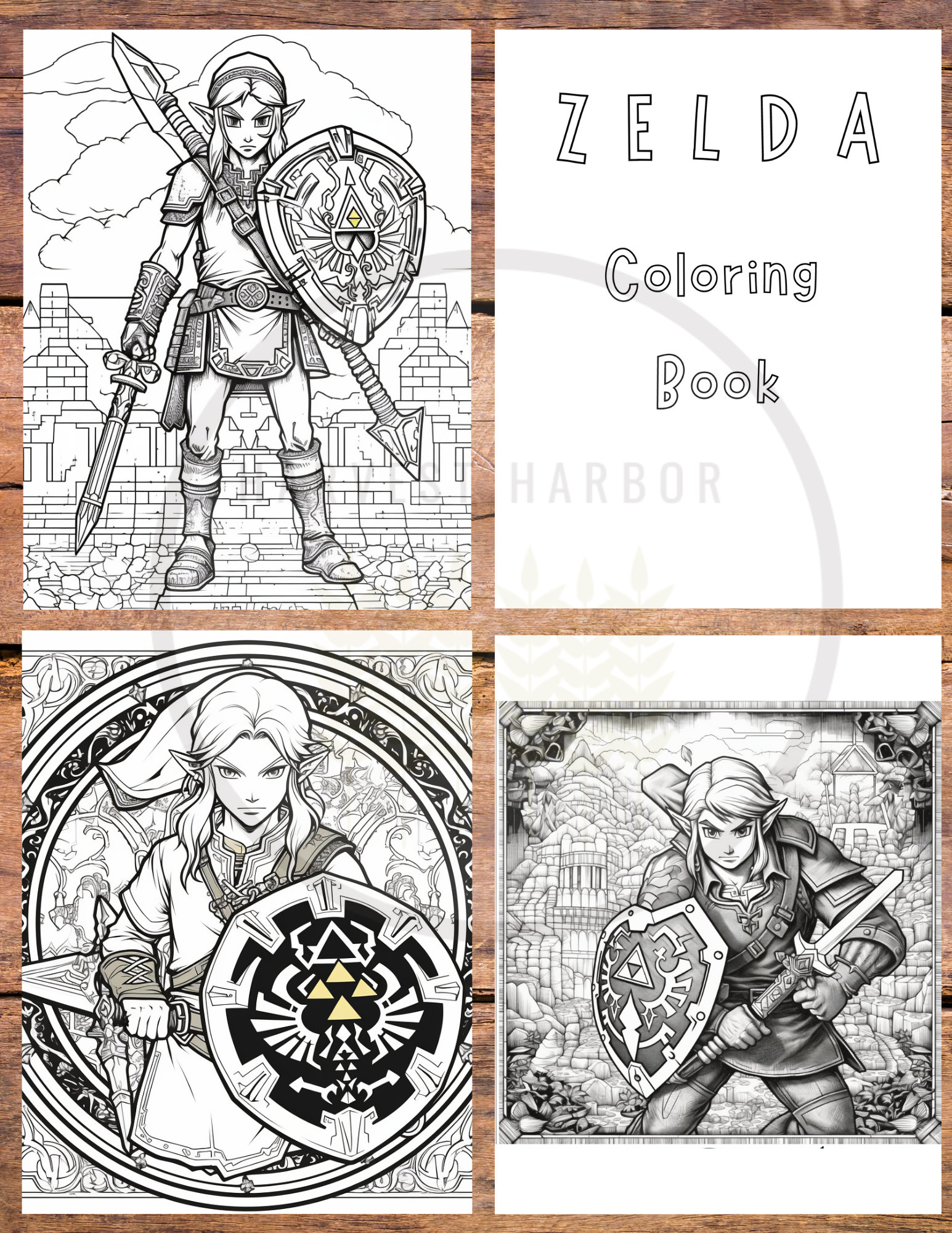 Fun past time legend of zelda coloring pages link princess zelda triforce coloring page fantasy loz gamer coloring ai art coloring book