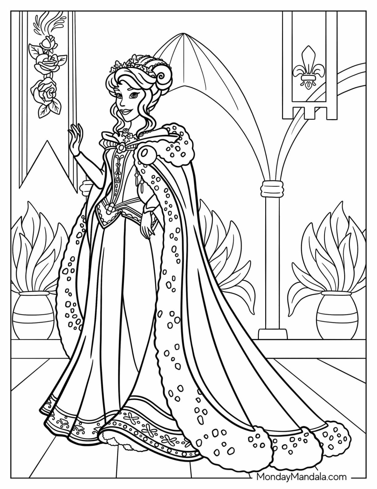 Princess coloring pages free pdf printables