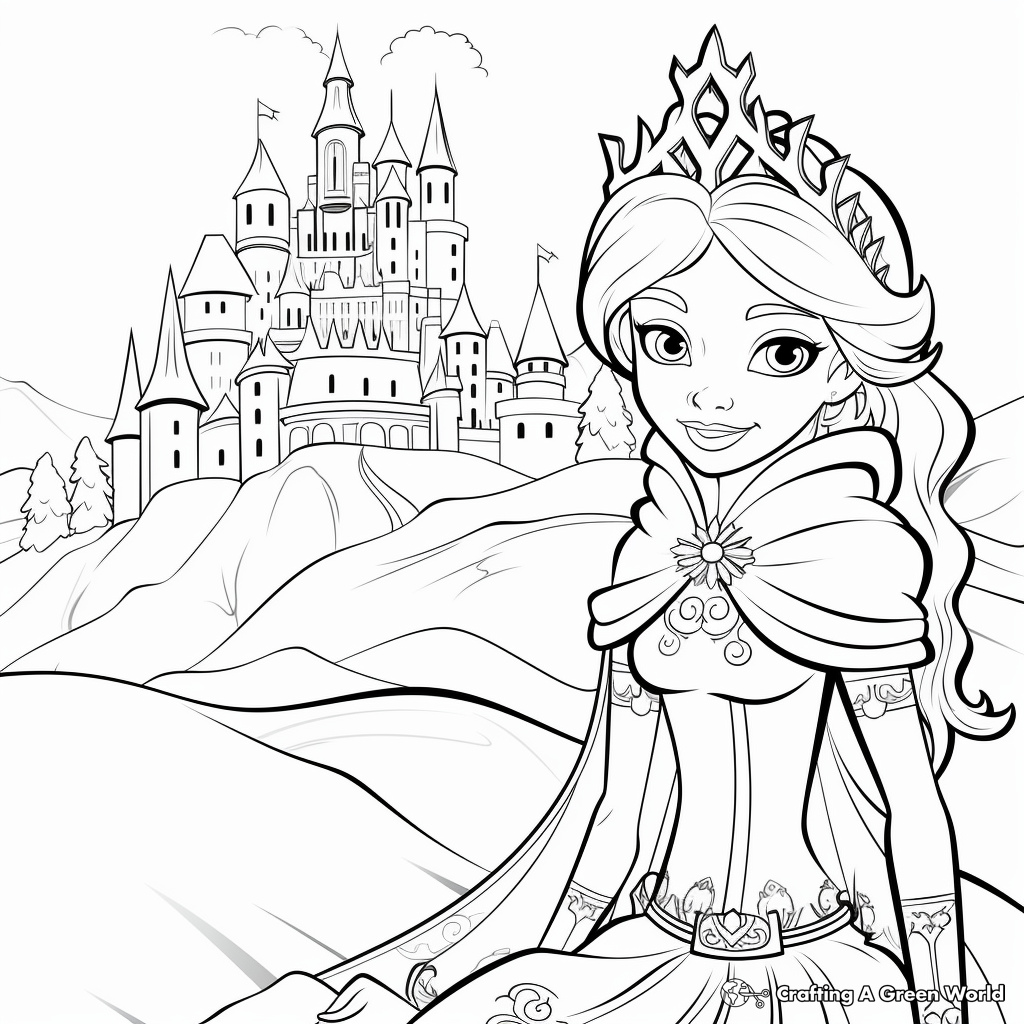 Winter princess coloring pages