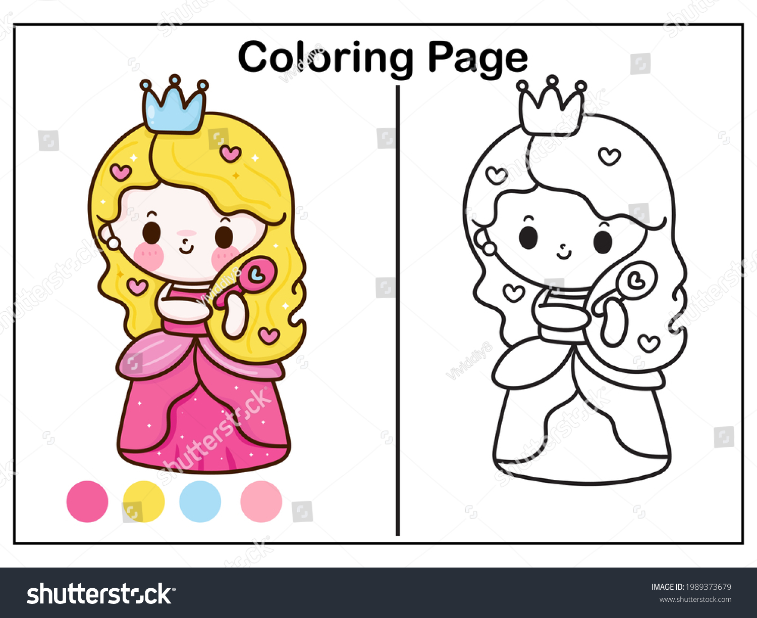 Hakuun drawing princess coloring page cartoon little liittyvã vektorikuva rojaltivapaa