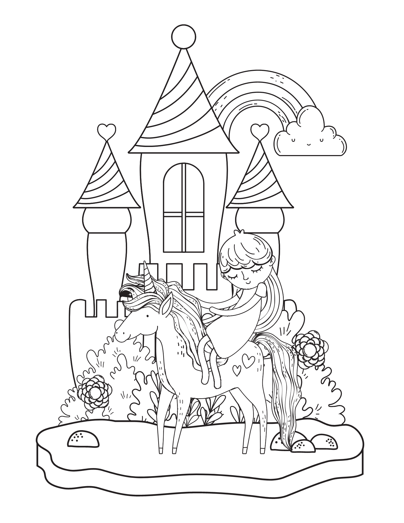 Free princess coloring pages for kids and adults