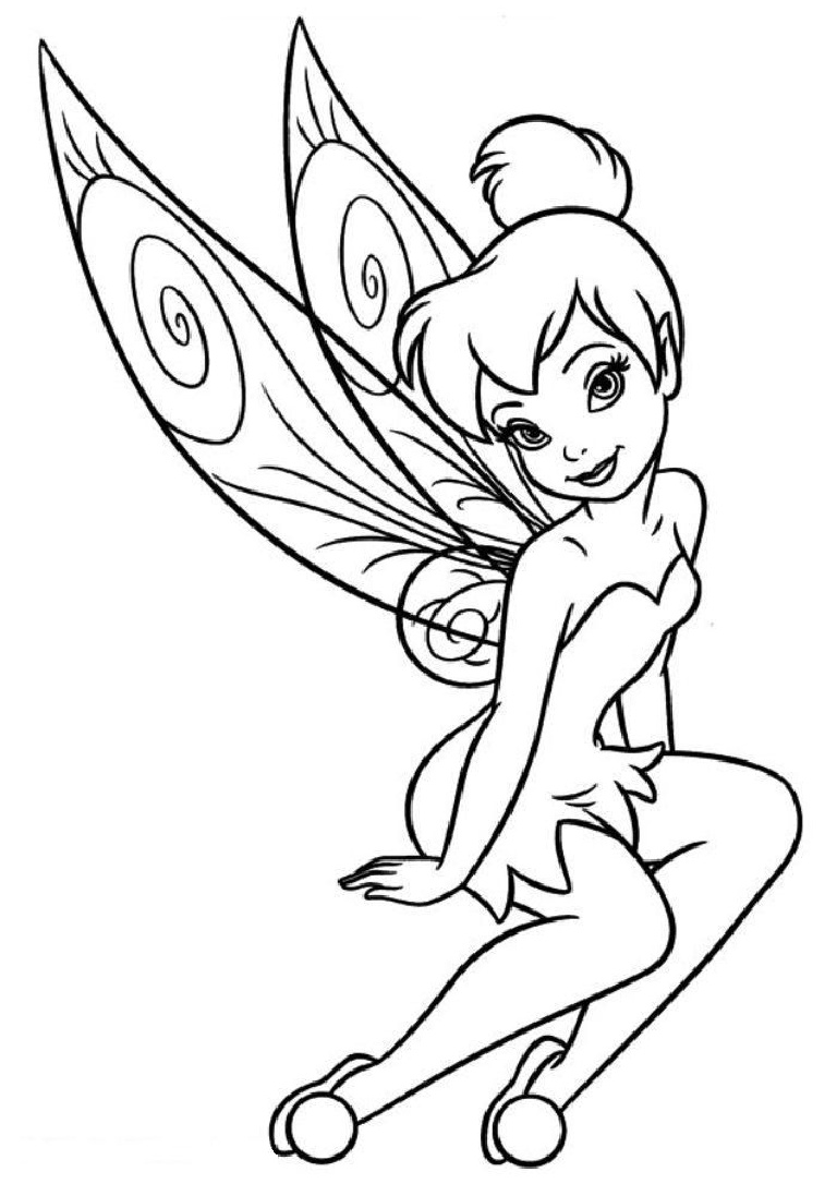 Coloring pages tinkerbell coloring pages pdf printable cute princess like fairy for kids and friends print color