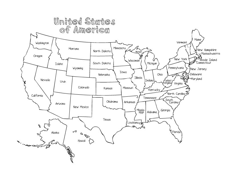 Th of july coloring pages make and takes mapa de estados unidos estados y capitales mapa de eua