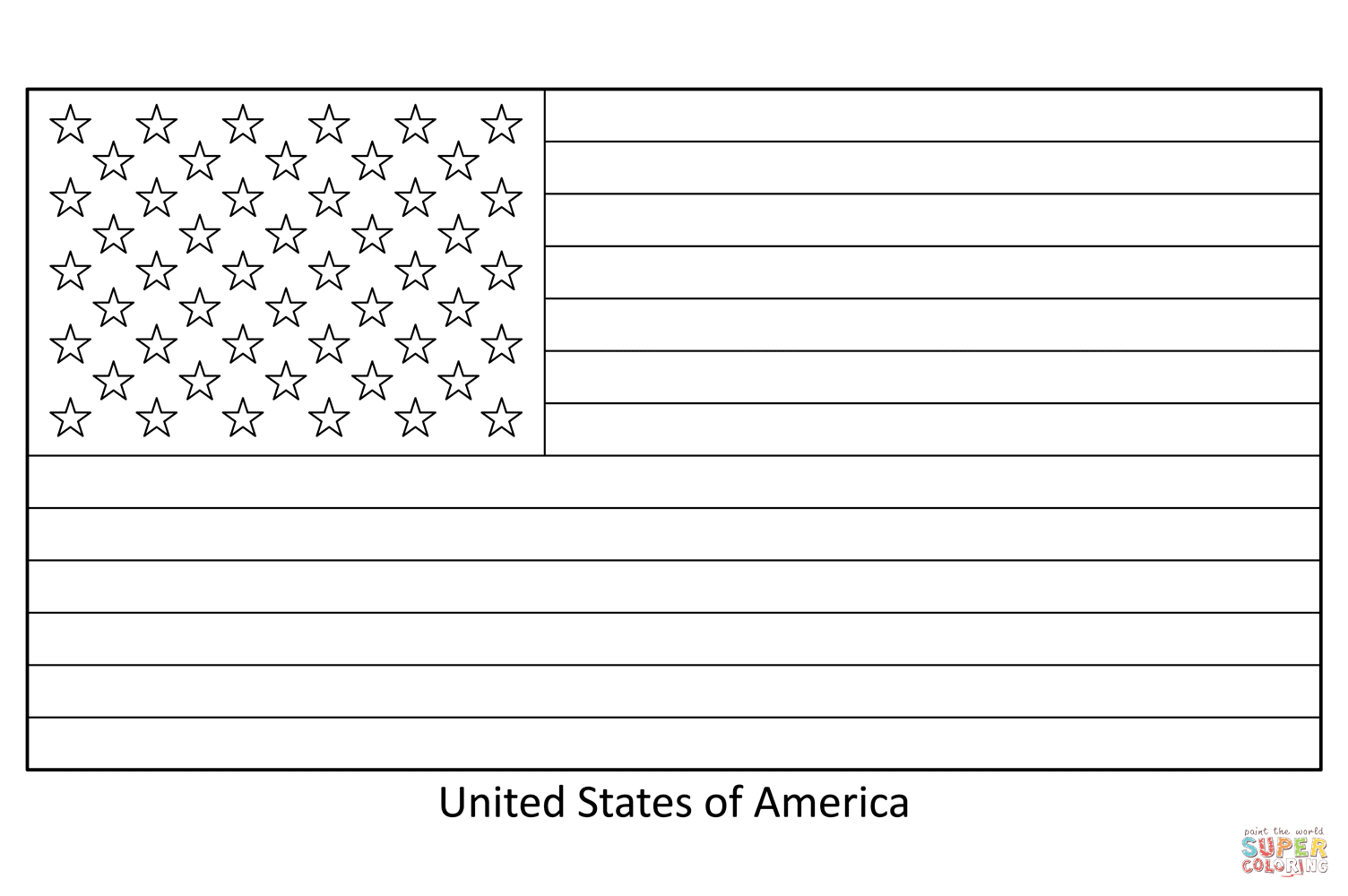 Flag of the united states coloring page free printable coloring pages