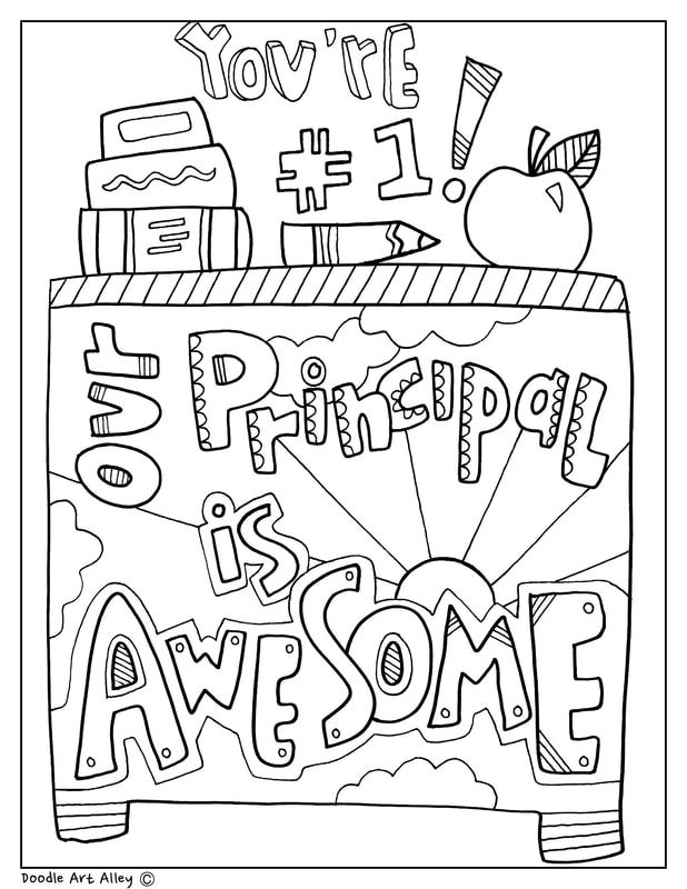 Our principal is awesome coloring page principals day principal appreciation gifts principal gifts