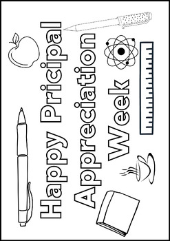 Principal appreciation day cards coloring pages and writing