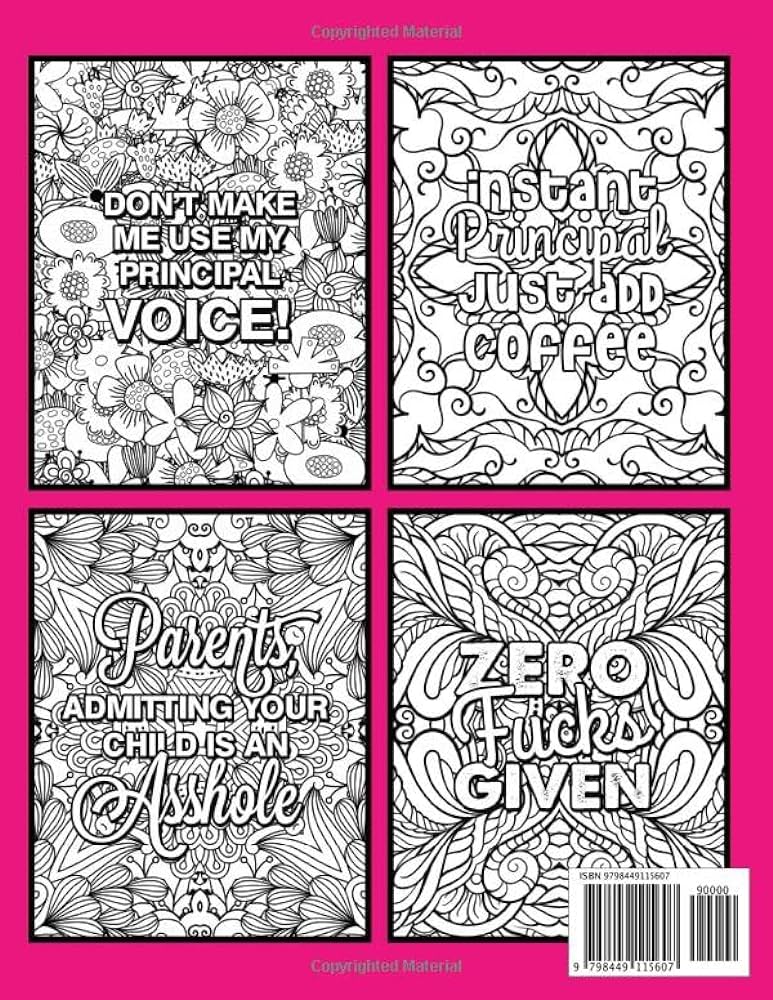 Principal swear word coloring book for adults a hilarious funny cuss word coloring book for principals