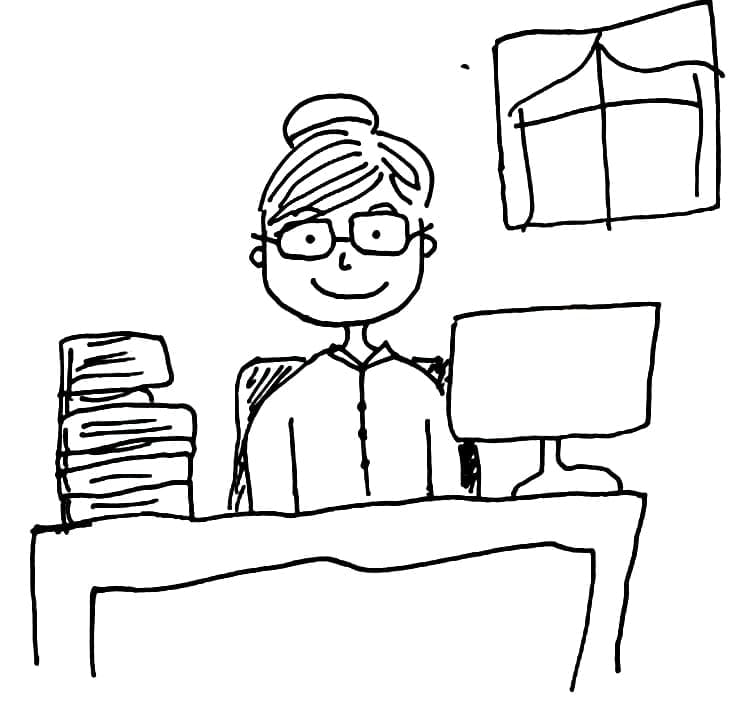 Drawing of library coloring page