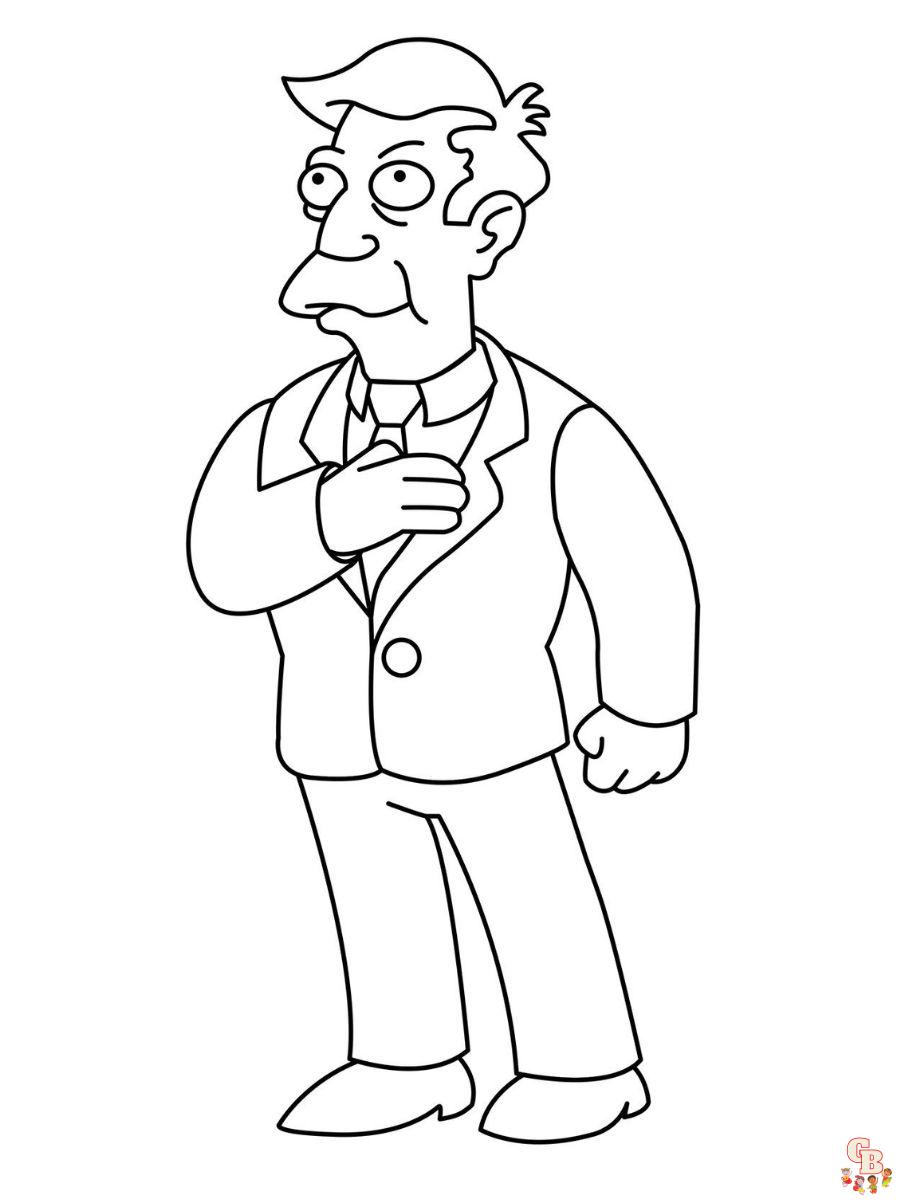 Printable the simpsons coloring pages free for kids and adults