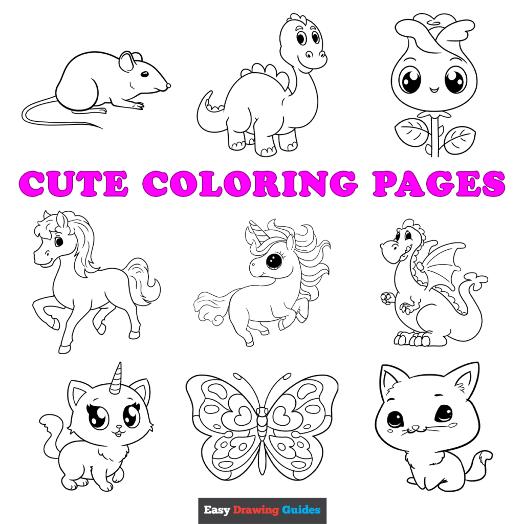 Free printable cute coloring pages for kids