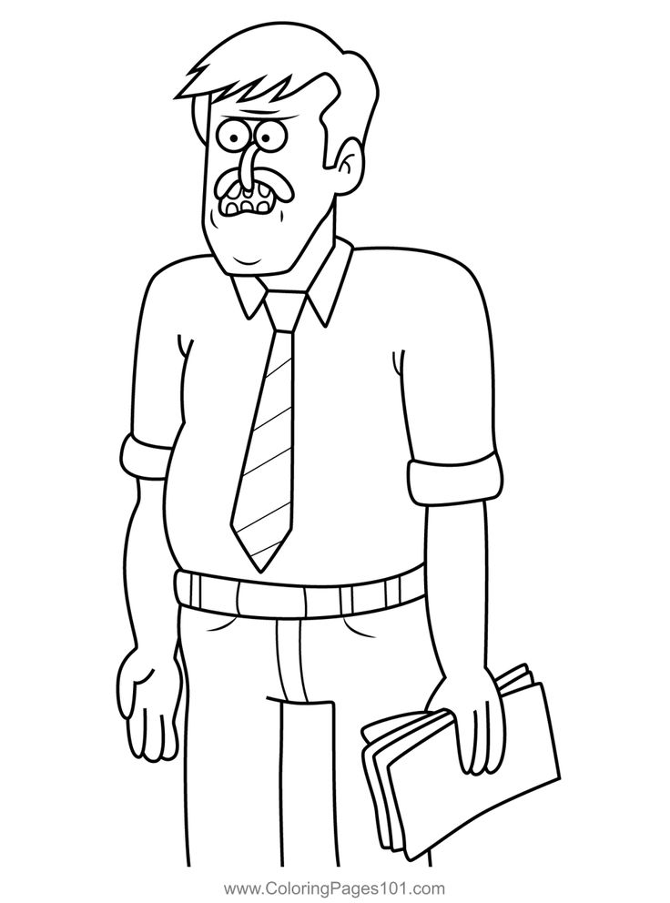 Principal dean regular show coloring page in coloring pages for kids coloring pages printable coloring pages