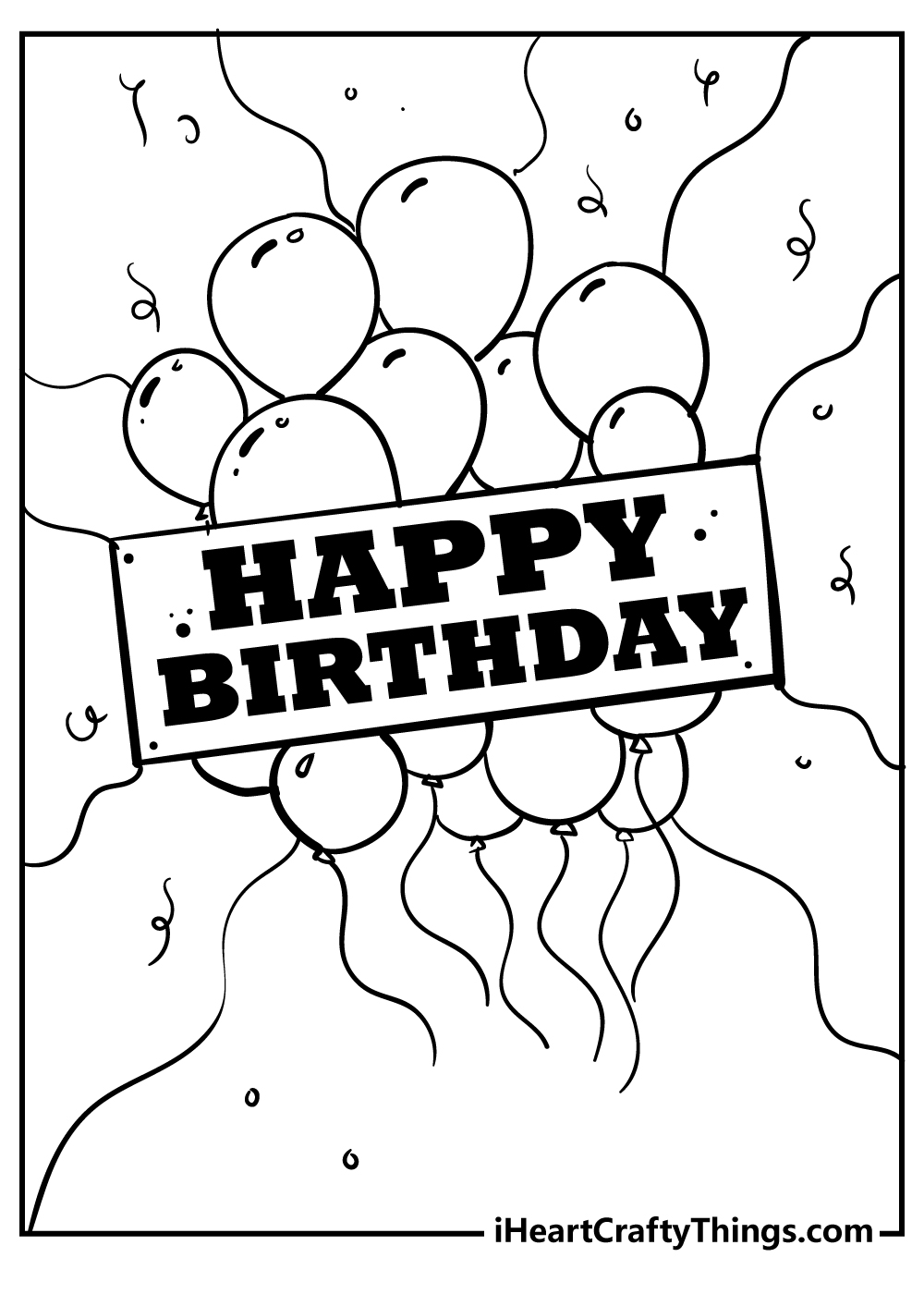 Happy birthday coloring pages free printables