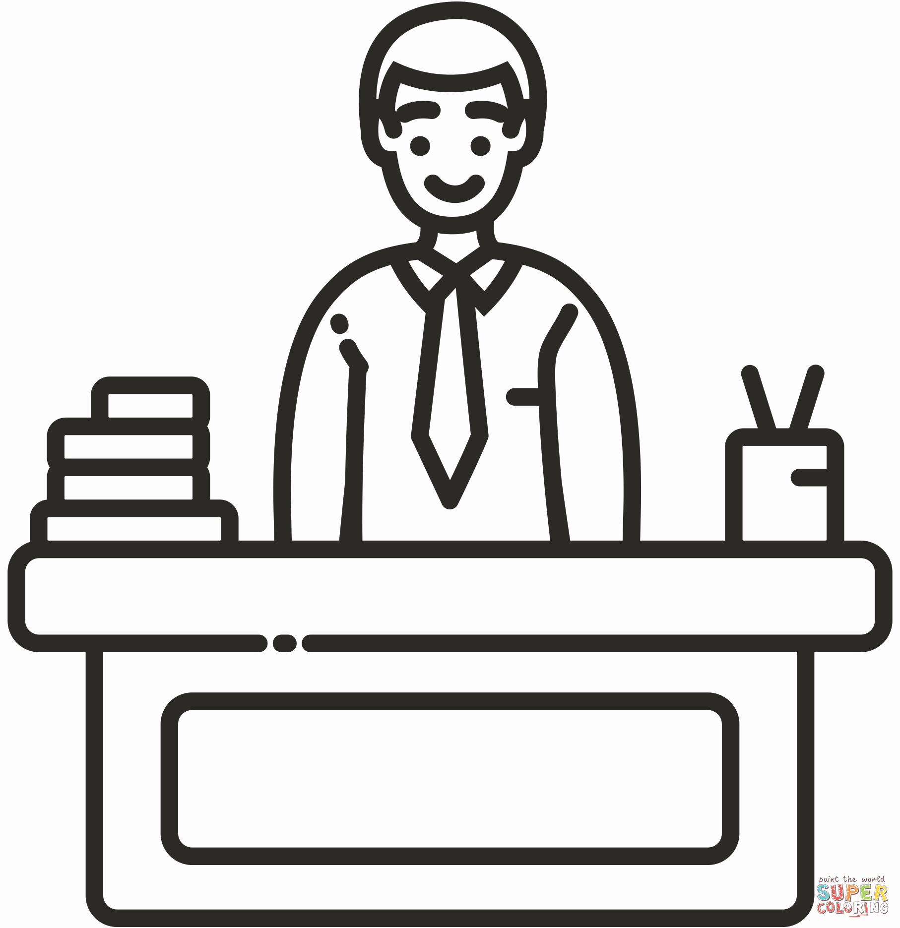 School principal coloring page free printable coloring pages