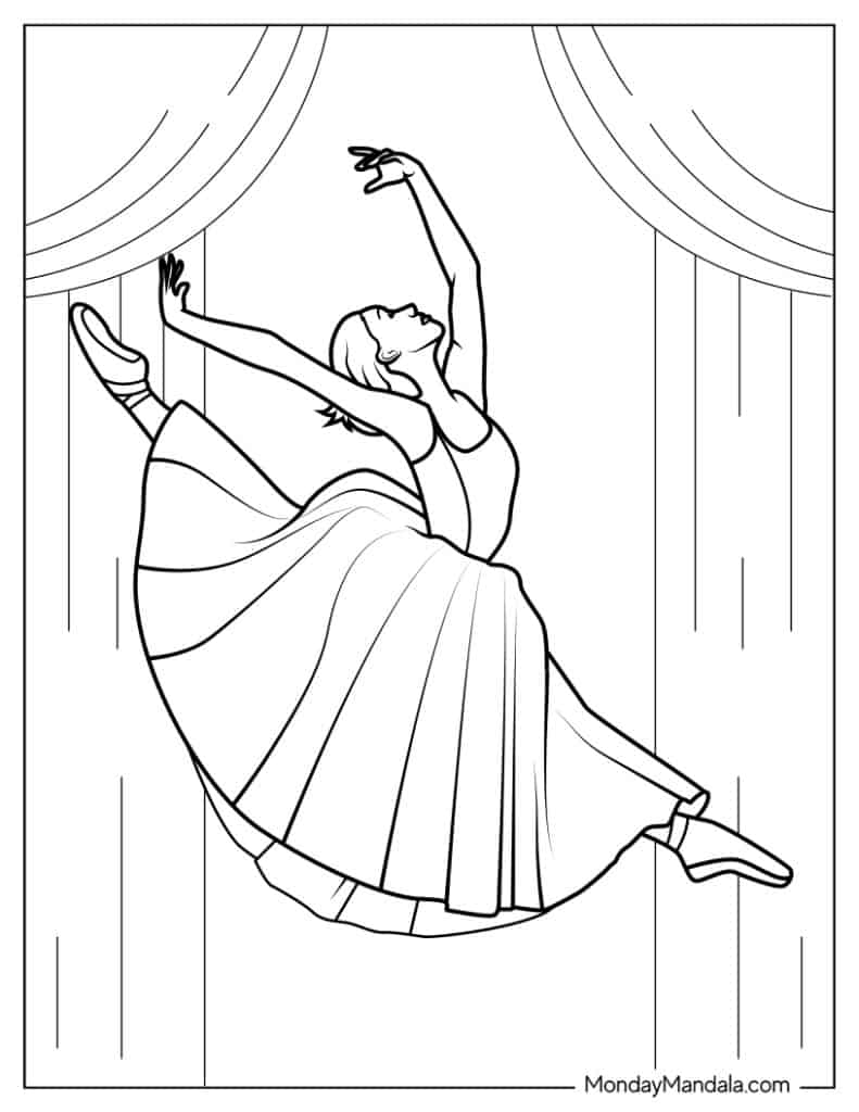 Ballerina coloring pages free pdf printables