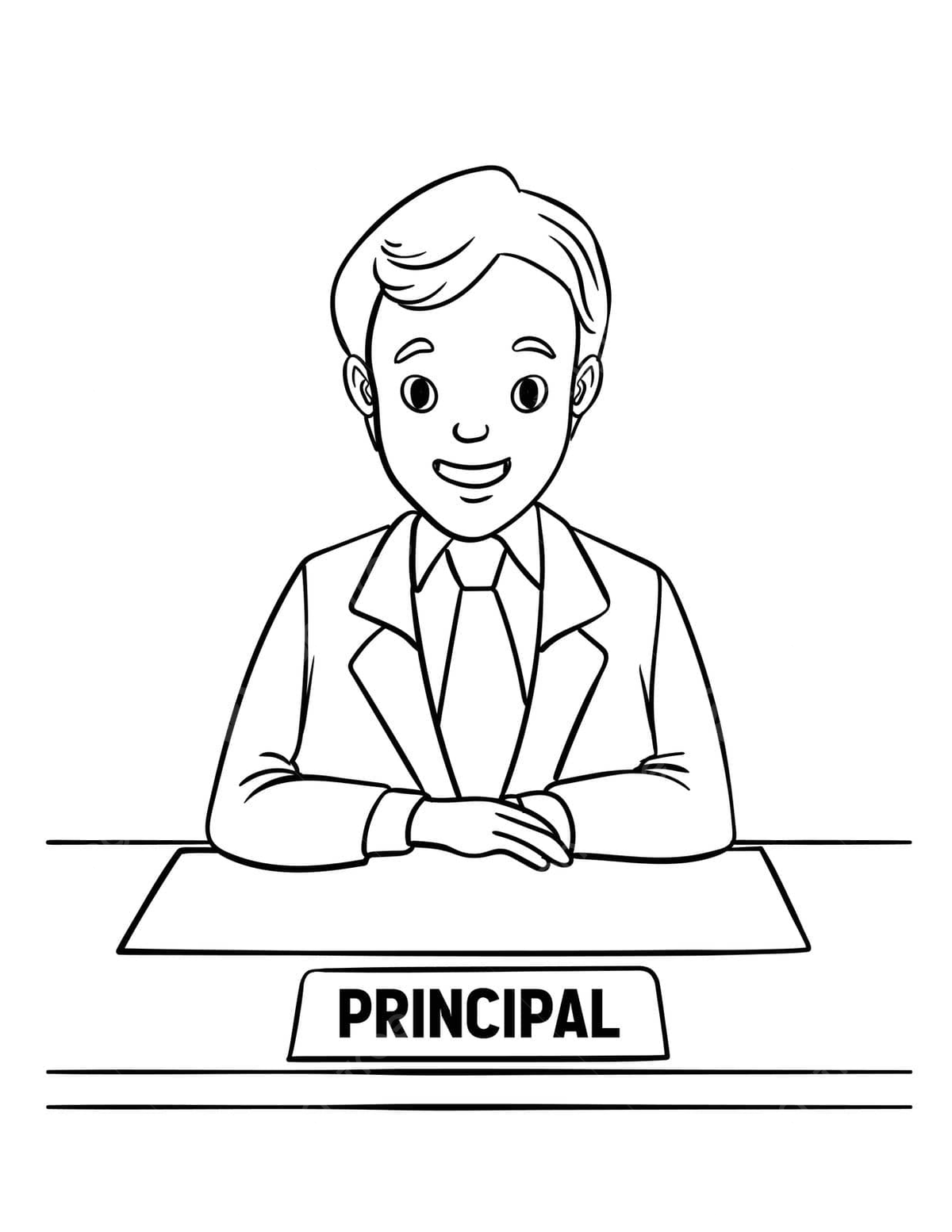 School principal isolated coloring page for kids toddler coloring book outline vector school drawing book drawing ring drawing png and vector with transparent background for free download