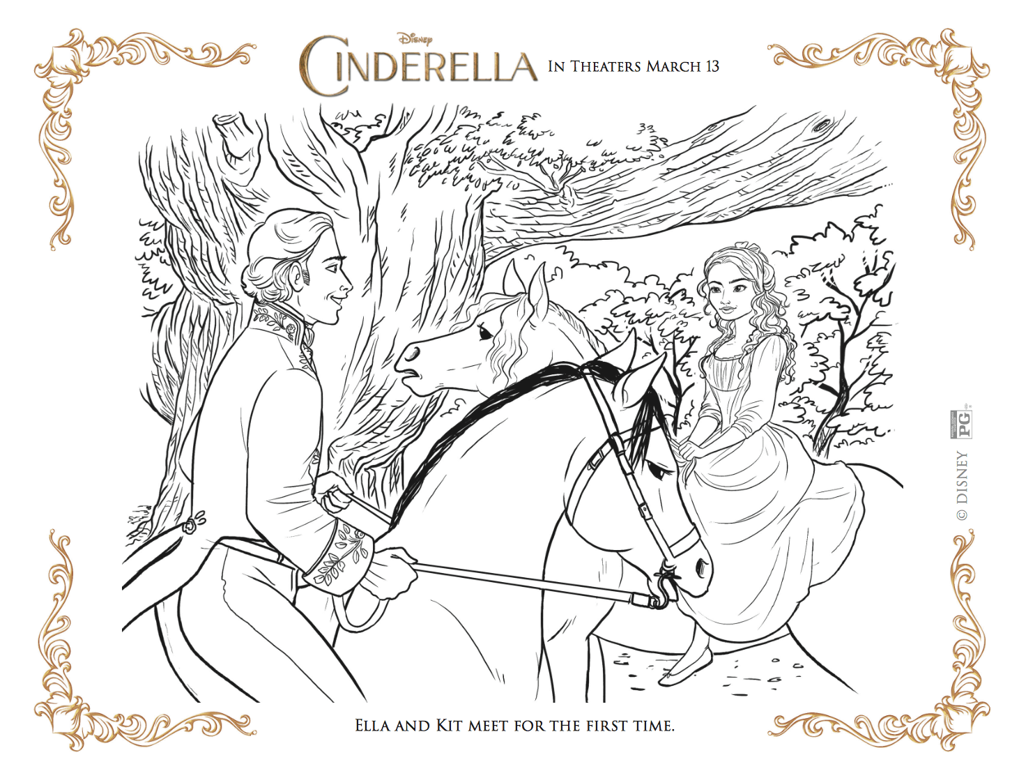 Dibujos gratis para colorear de la cenicienta o cinderella