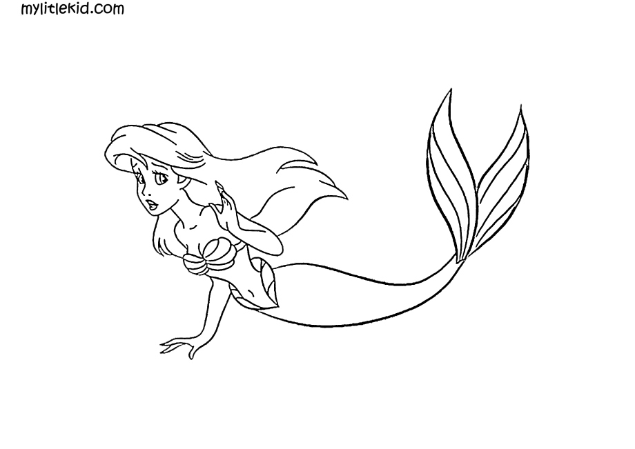 Arielle the little mermaid coloring pages â print for girls