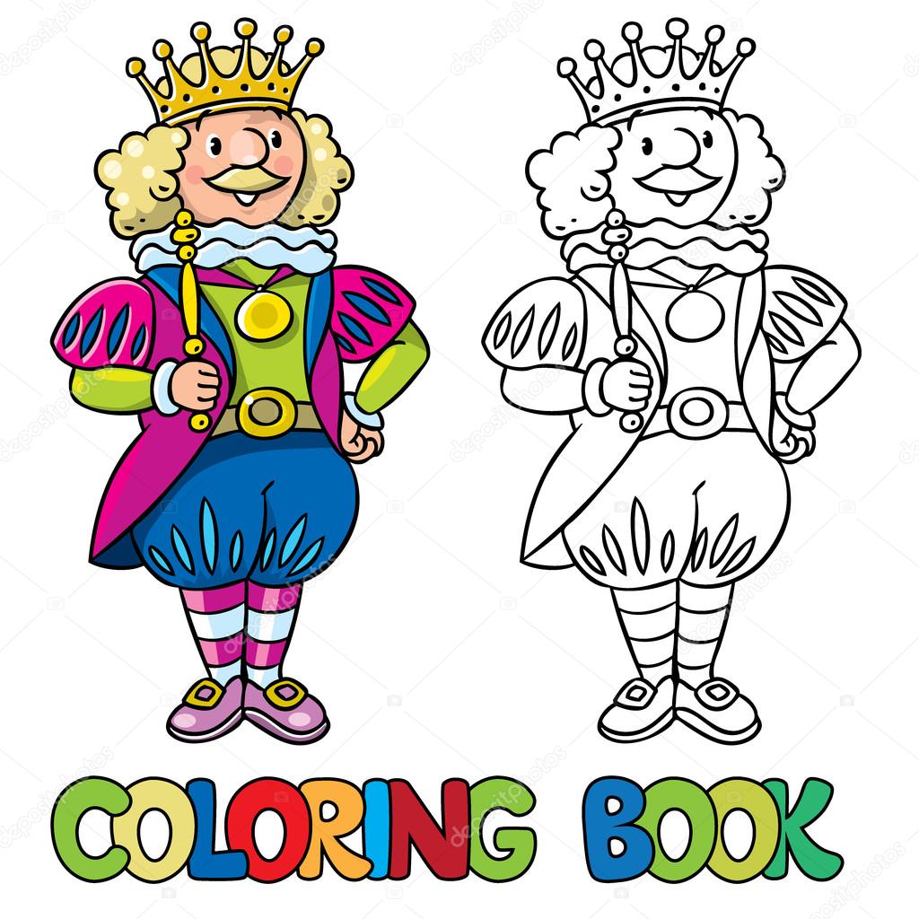 Fairy tale king coloring book stock vector by passengerz