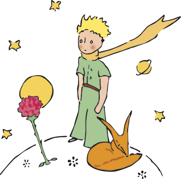 Little prince and rose wall sticker