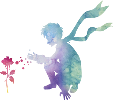 Colourful little prince and rose sticker