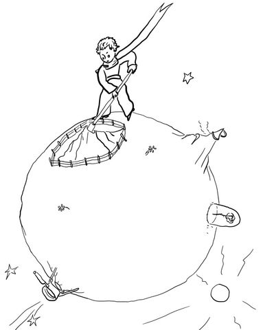 Little prince cleaning volcanoes coloring page from little prince category select from printable crâ coloring pages the little prince free coloring pages