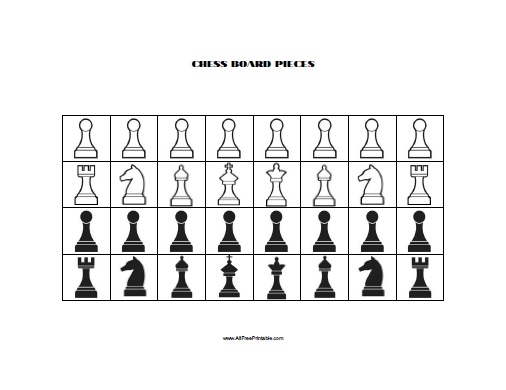 Chess board pieces â free printable