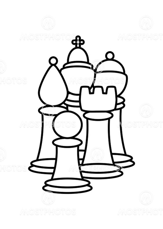 Coloring pages with chess p by nadezhda aksenova