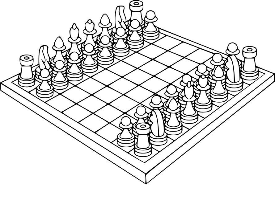 Chess coloring pages