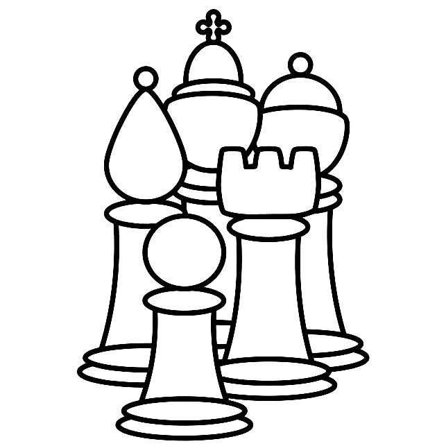 Chess pieces sheets coloring page