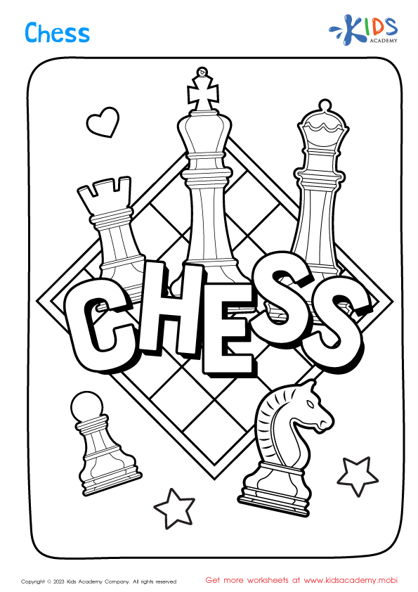 Free chessboard coloring page