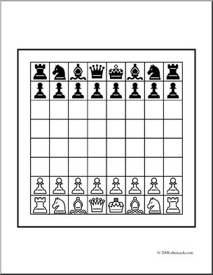 Clip art chess coloring page i