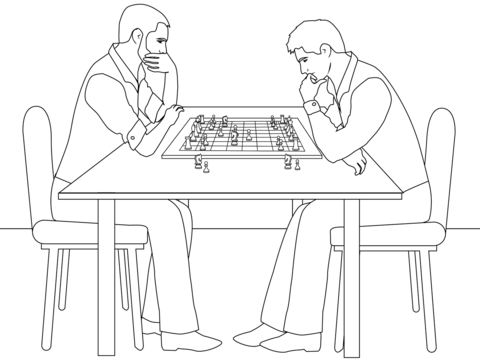 Chess coloring page free printable coloring pages