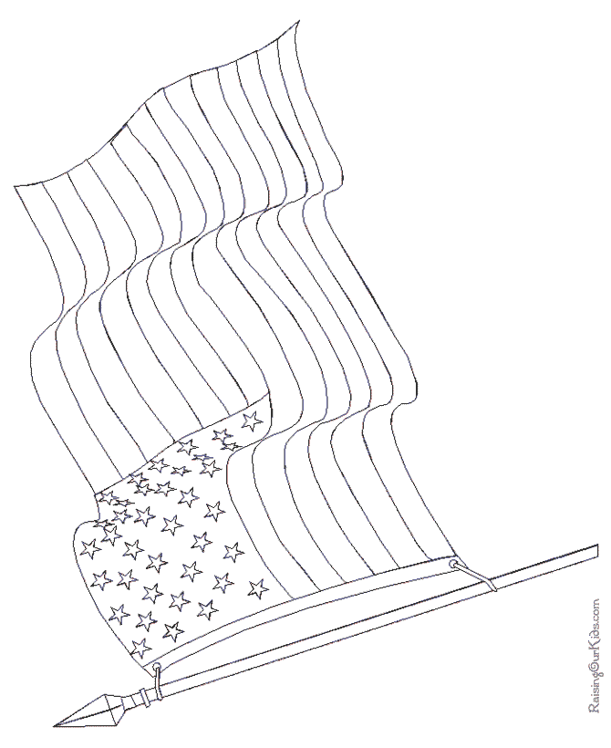 Us flag coloring page