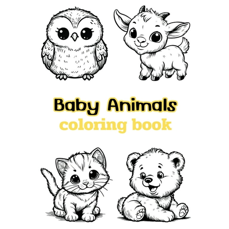 Baby animals coloring book childrens coloring pages word search puzzles paperbacklarge print