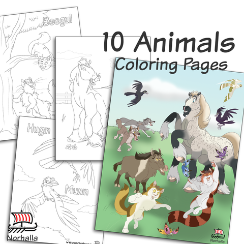 Animal pack coloring page digital download for print â inc