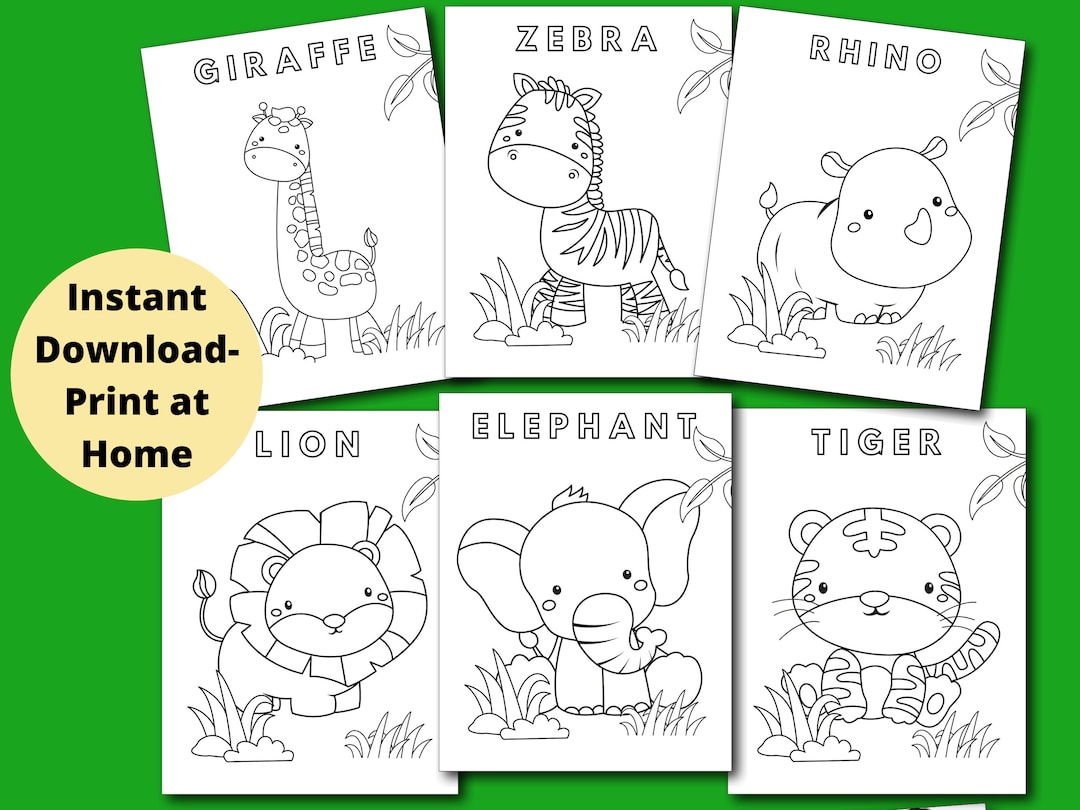 Animal coloring pages printable animal coloring pages for boys girls kids animal birthday party activity homeschool printables