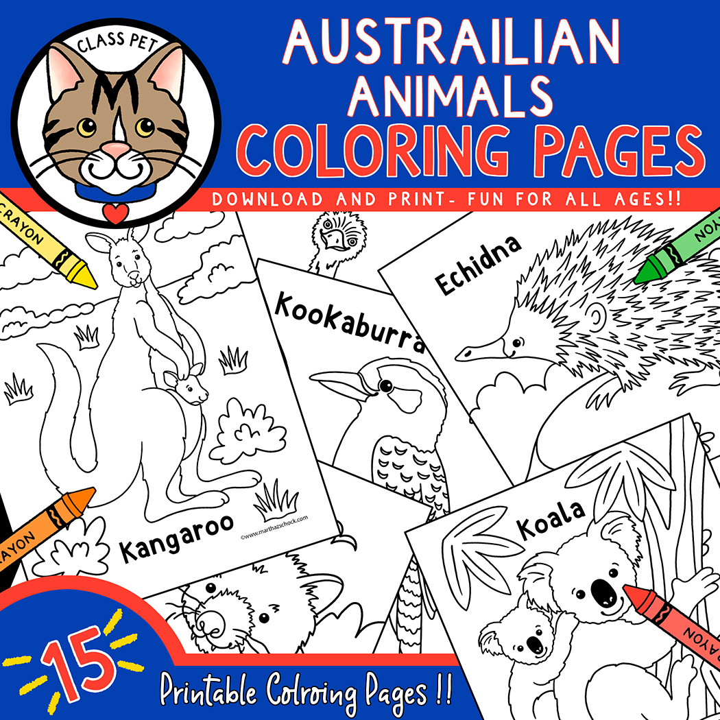 Australian animal coloring pages made by teachers