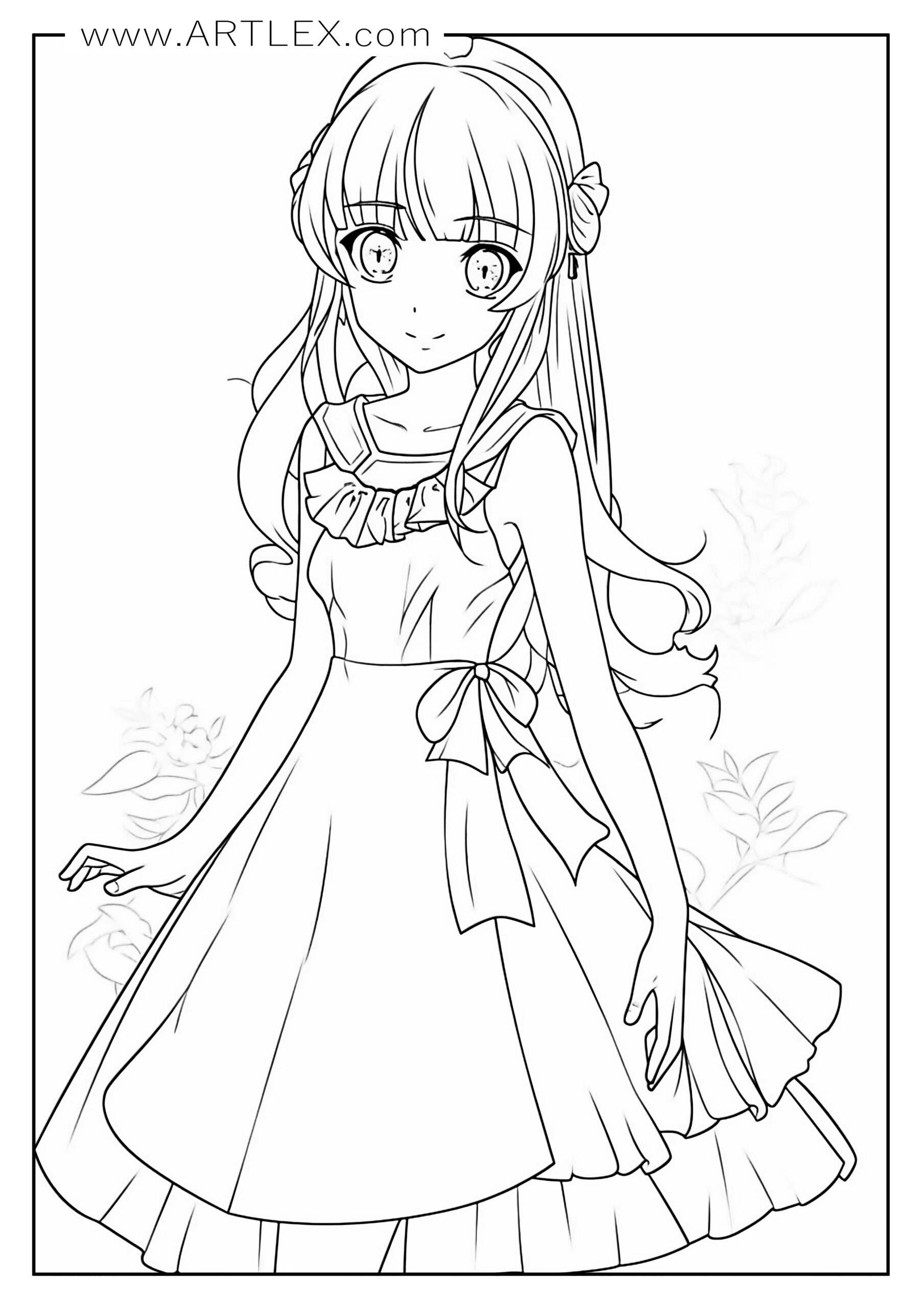 Anime coloring pages free printable â