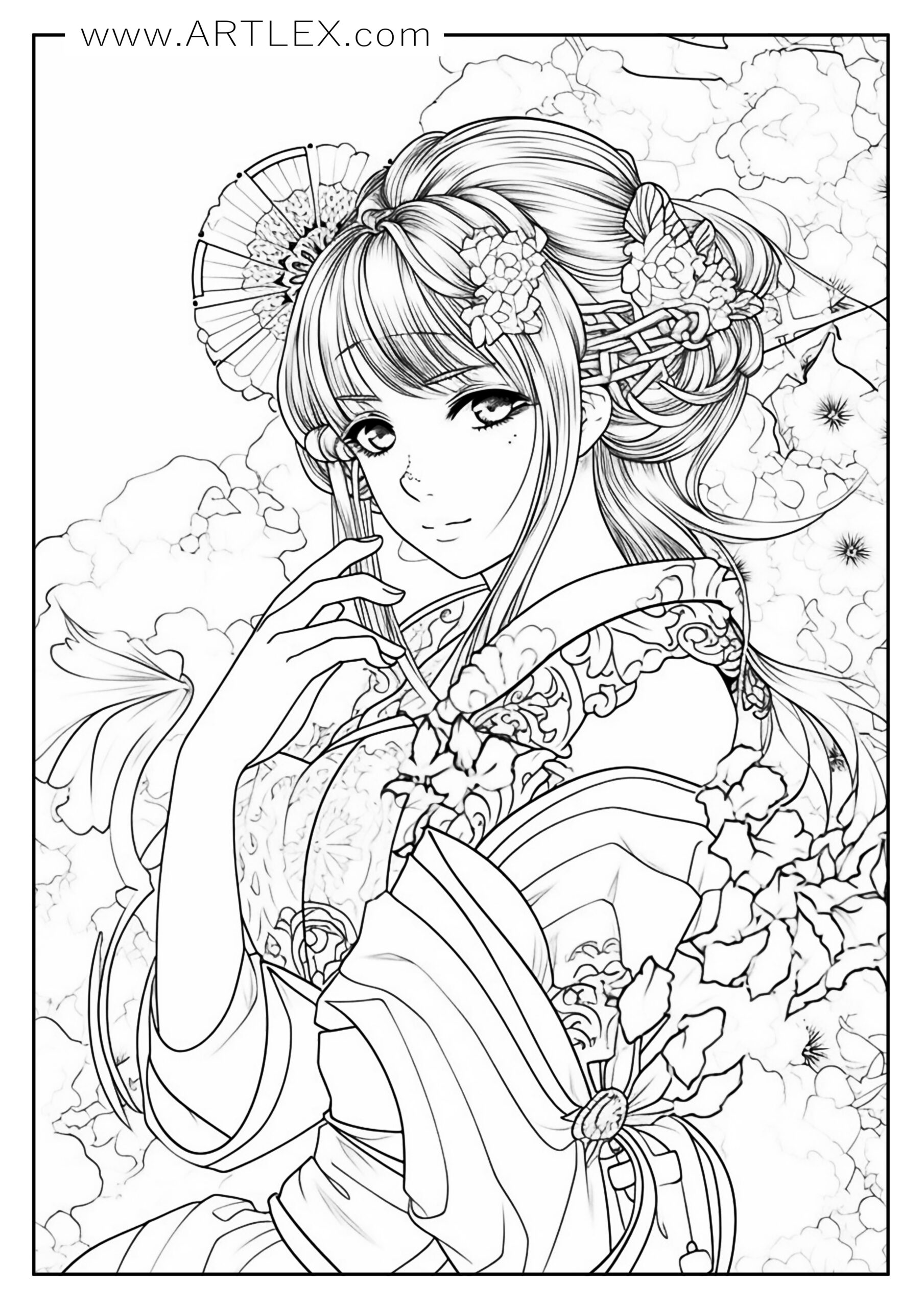 Anime coloring pages free printable â