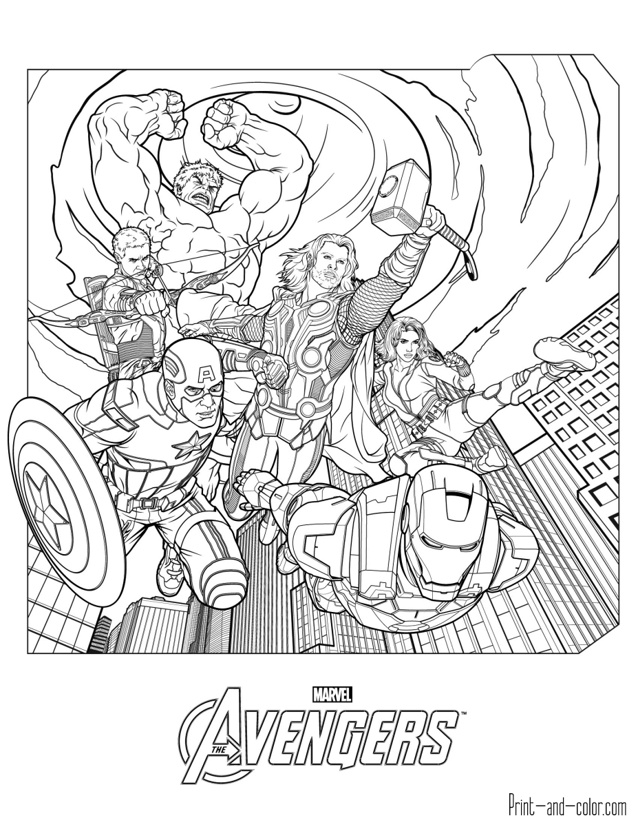 Avengers coloring pages print and color