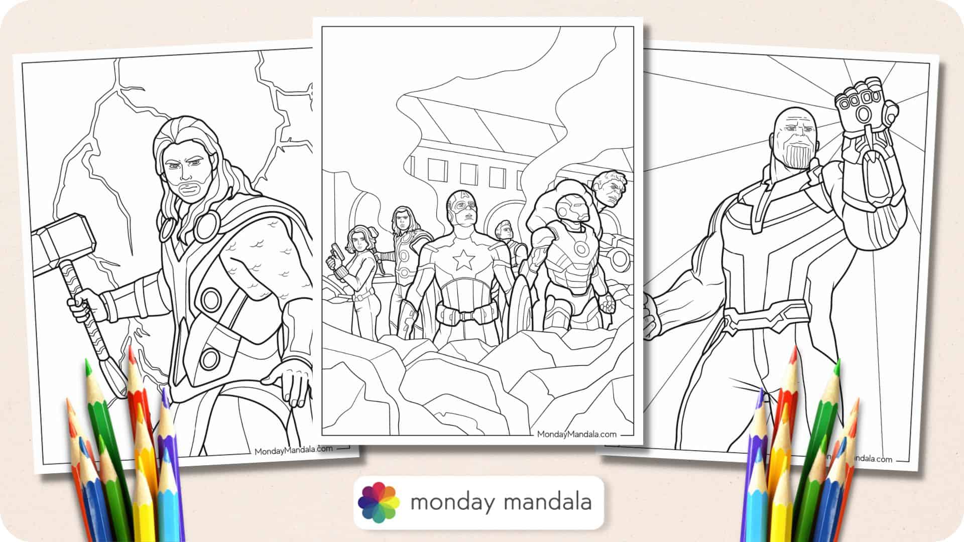 Marvel avengers coloring pages free pdf printables