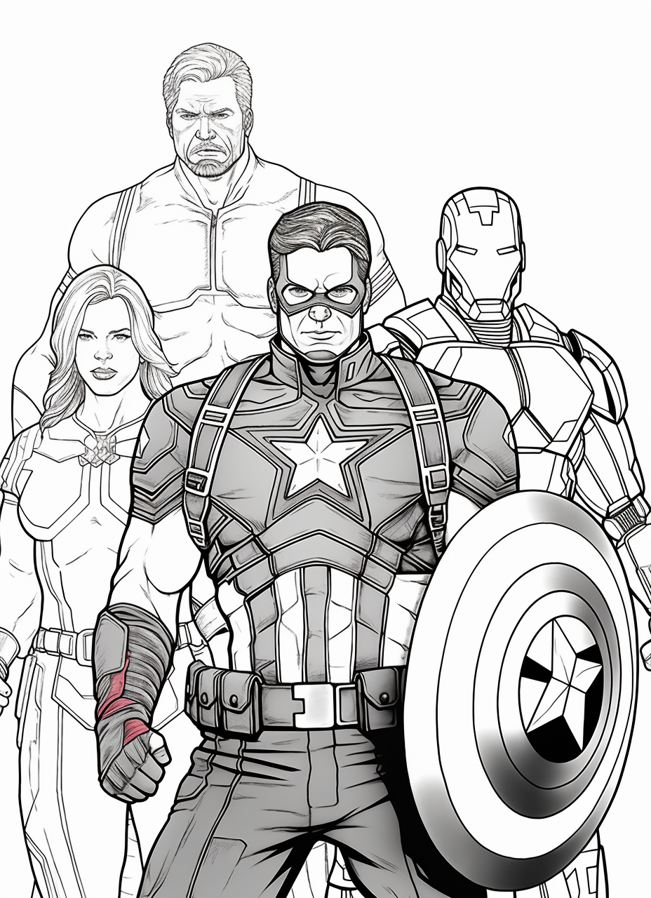 Marvel avengers coloring page