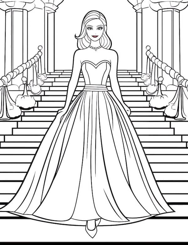 Barbie coloring pages for kids and adults