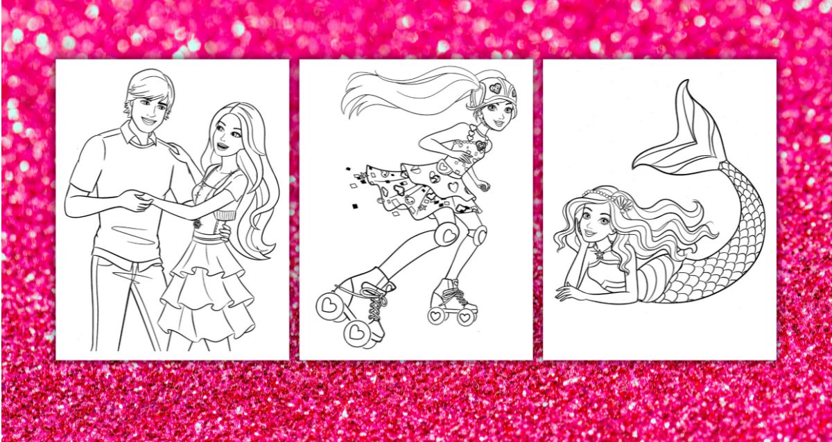 Free printable barbie loring pages for kids