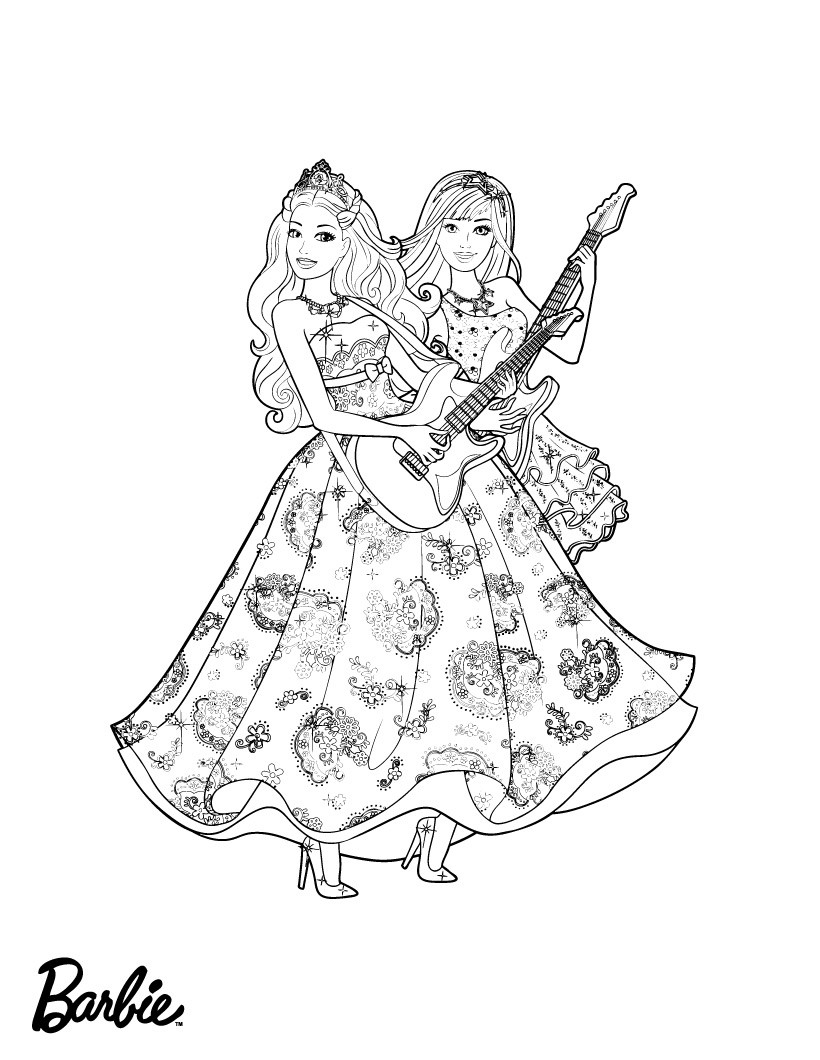 Barbie princess coloring pages