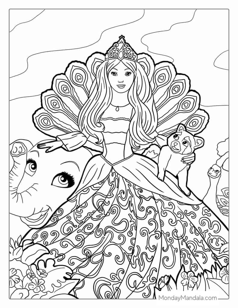 Barbie coloring pages free pdf printables