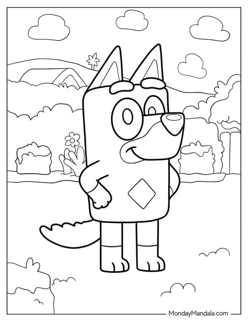 Bluey coloring pages free pdf printables